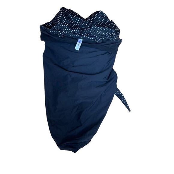 Lane Bryant Black & White Polka Dot Ruched Halter Bathing Suit - Size 18 - Picture 2 of 13